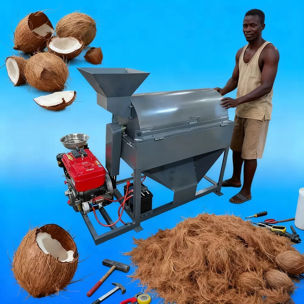 Automatic Electric Coconut Fiber Removal Machine for Industrial Coconut Shell Processing Coconut Shell Extraction Chopper