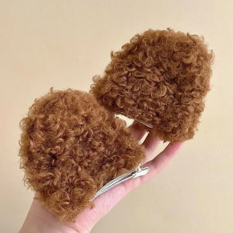1Pair New Cute Puppy Ears Side Clips Barrettes Headwear Kids Plush Hairpin Kawaii For Girls Hair Accessories Gifts