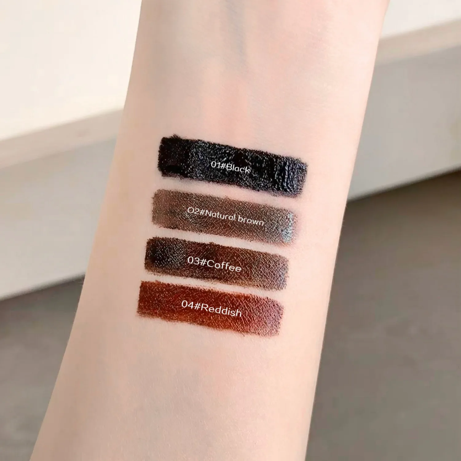 샤키누오 4색 브러쉬 헤드 필오프 아이브로우 틴트 방수, 오래 지속되고 번짐 방지 필오프 아이브로우 틴트