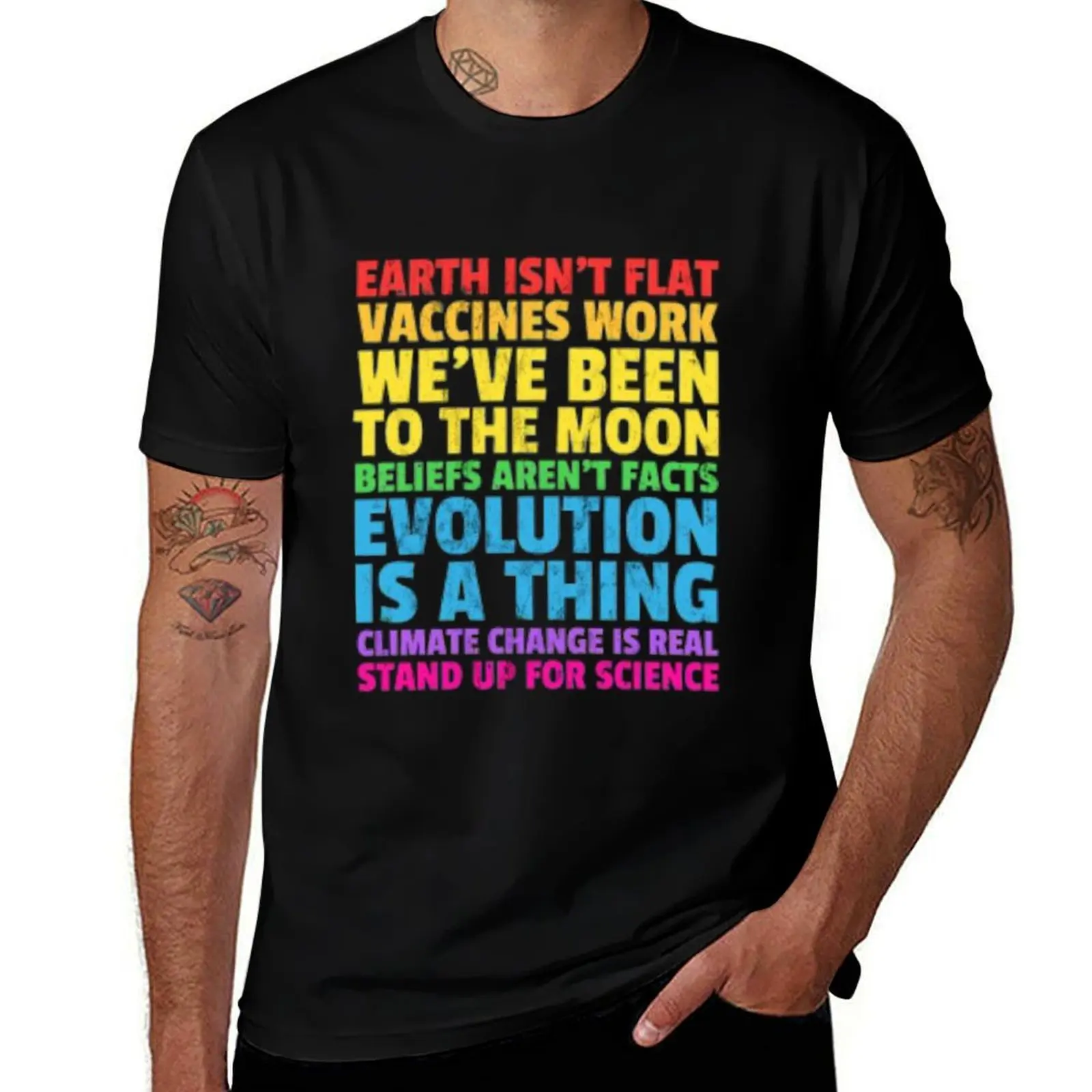 work moon the been isn't on vaccines flat, Earth ,we've T-Shirt Summer Fashion Casual Tee Shirt