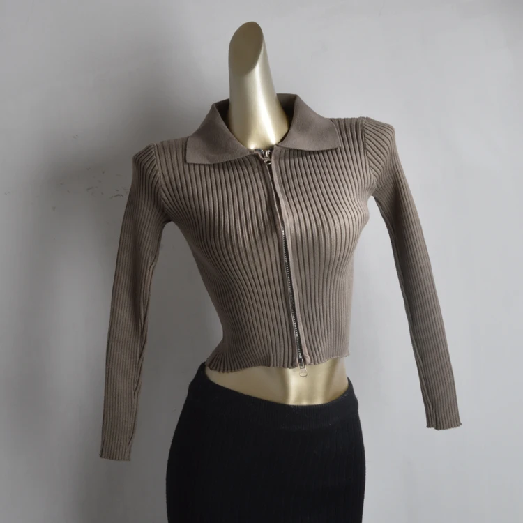 

Fall Winter ort Sve Women's Base irt Double Zipper Slim Fit Elastic Collar Long Sve Top Faionable Base Layer