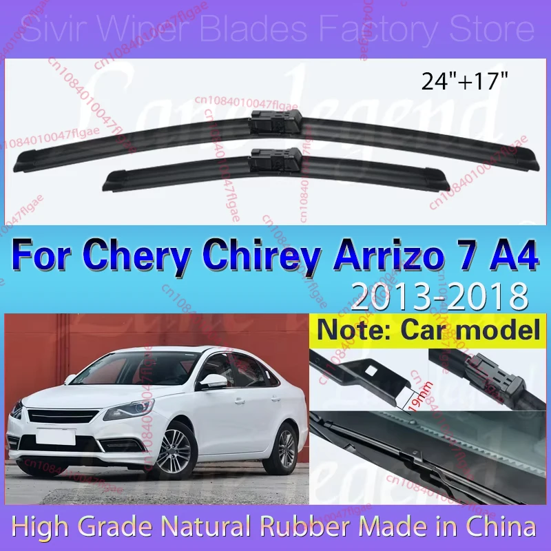 

2PCS For Chery Chirey Arrizo 7 A4 2013-2018 24"+17" Front Wiper Blades Windshield Windscreen Window Cutter Accessories 2016 2017