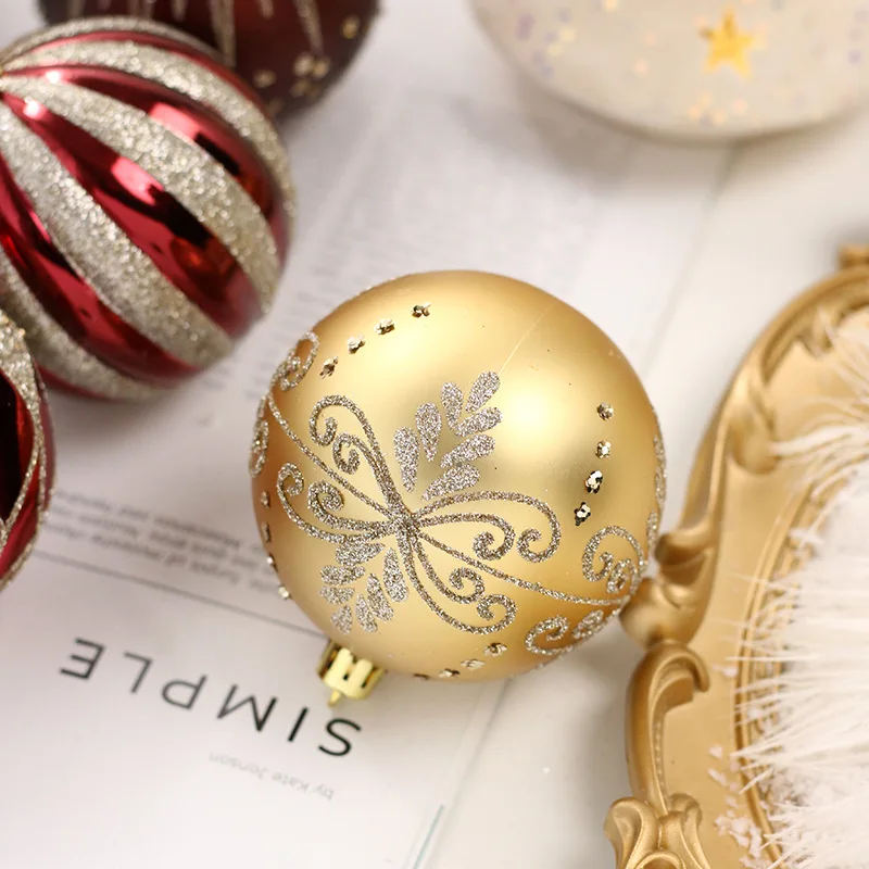 Christmas Plastic Ball Ornaments, Bauble Pendants, Christmas Tree Decorations for Home, Sale, 8cm