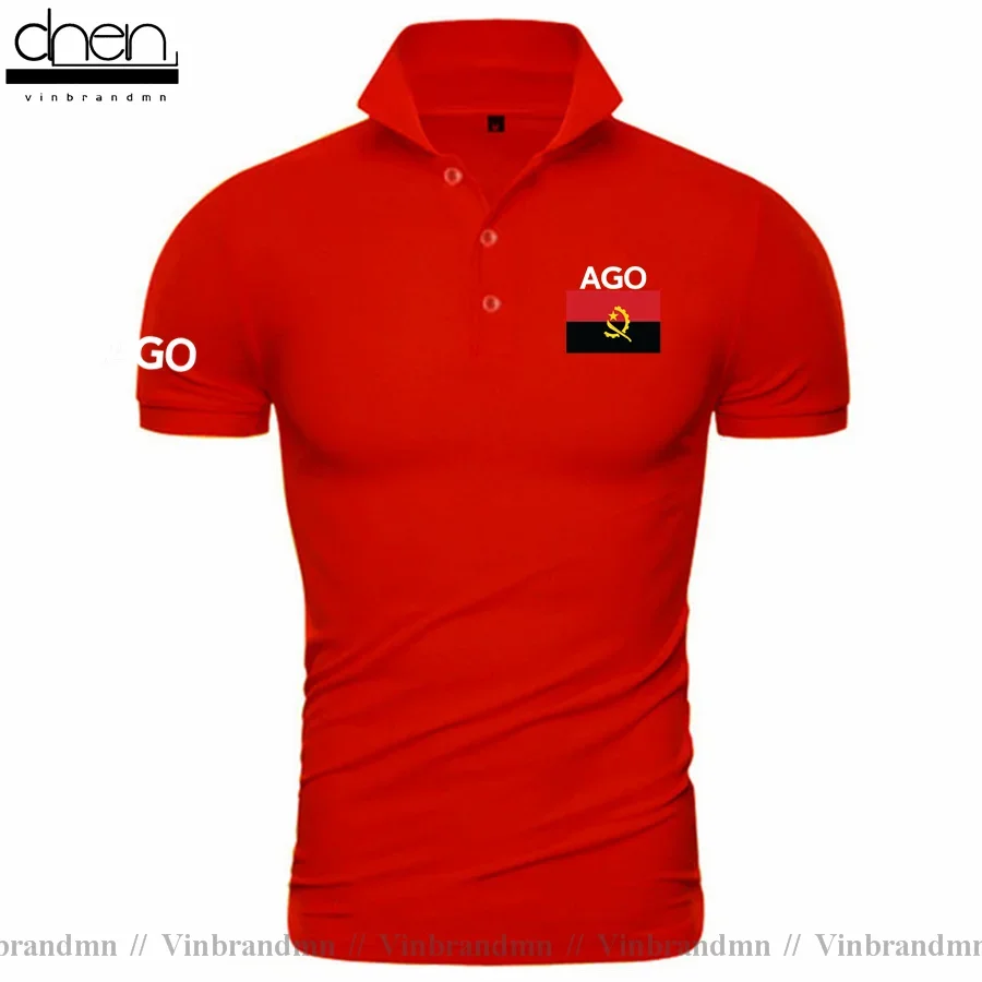 Republic of Angola Angolan polo shirts men short sleeve white brands printed for country 2022 nation team flag AGO Ngola AO