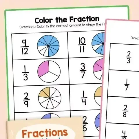 

Basic Fraction Learn and Practice Training Workbook Fraction Fact Teacher Teaching Aids Primary School Math Cognitive Test Book