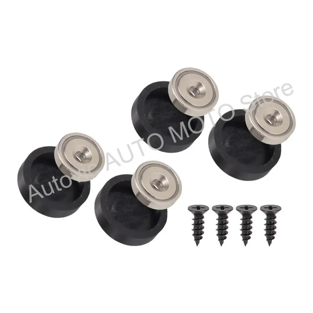 4 Stück/Set Universelle schwarze, stark magnetische Nummernschildhalter für vordere und hintere Nummernschilder – Detail 2