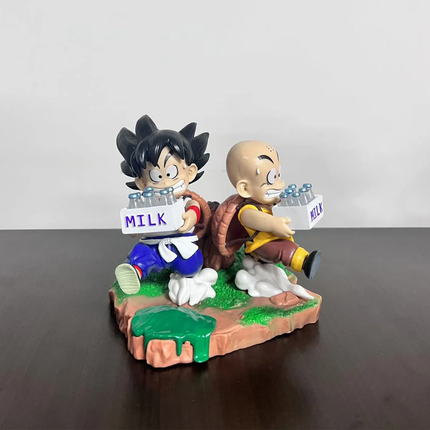 Figurka anime Dragon Ball Z, 15 cm, Mleczne Dzieciństwo, Son Goku Krillin, figurka akcji, statuetka z PVC, kolekcjonerski model, zabawka dla dzieci