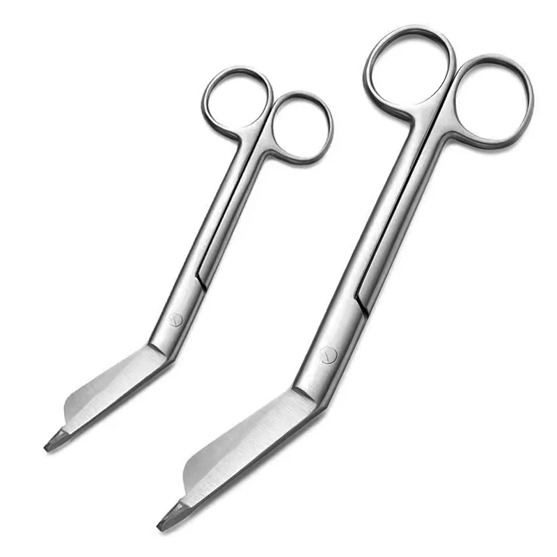 14/18CM 의료 스테인레스 스틸 간호 붕대 거즈 드레싱 간호사 가위 가위 구급대원 외상 응급 처치 도구에 대한 곡선