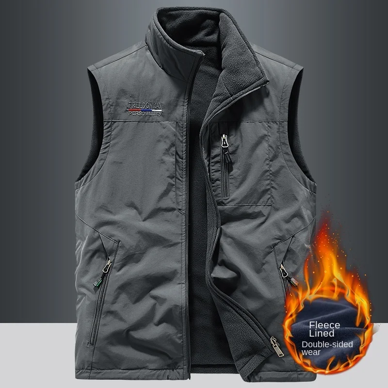 Winter Men\'s Work Vest Heating Gilet Outdoors Hiking Men\'s Clothing Winter Luxury Padding Sleeveless Coat Padded Vest For Men