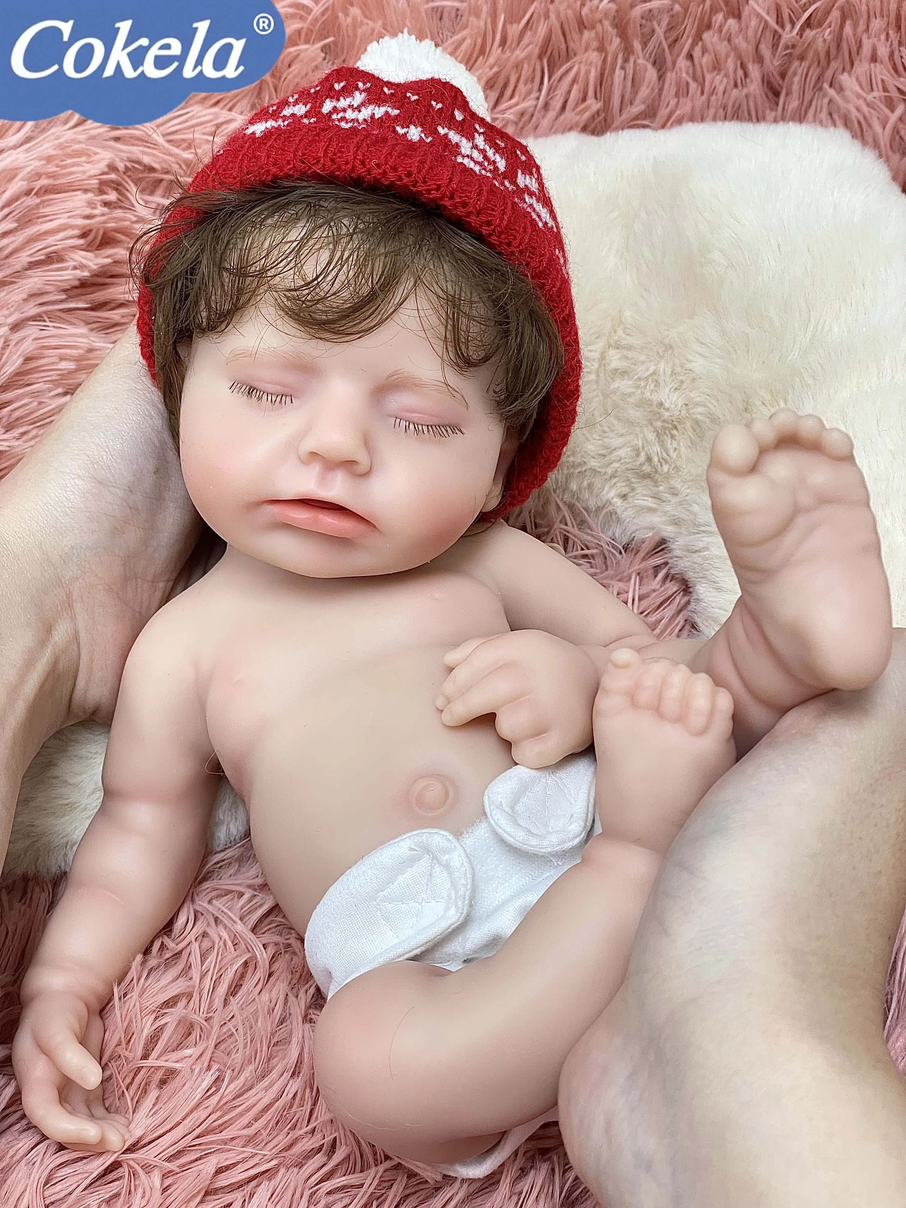 Cokela 30 cm realistische babypop Real Soft Touch schattig pasgeboren handgeworteld haar siliconen reborn baby speelgoed cadeau