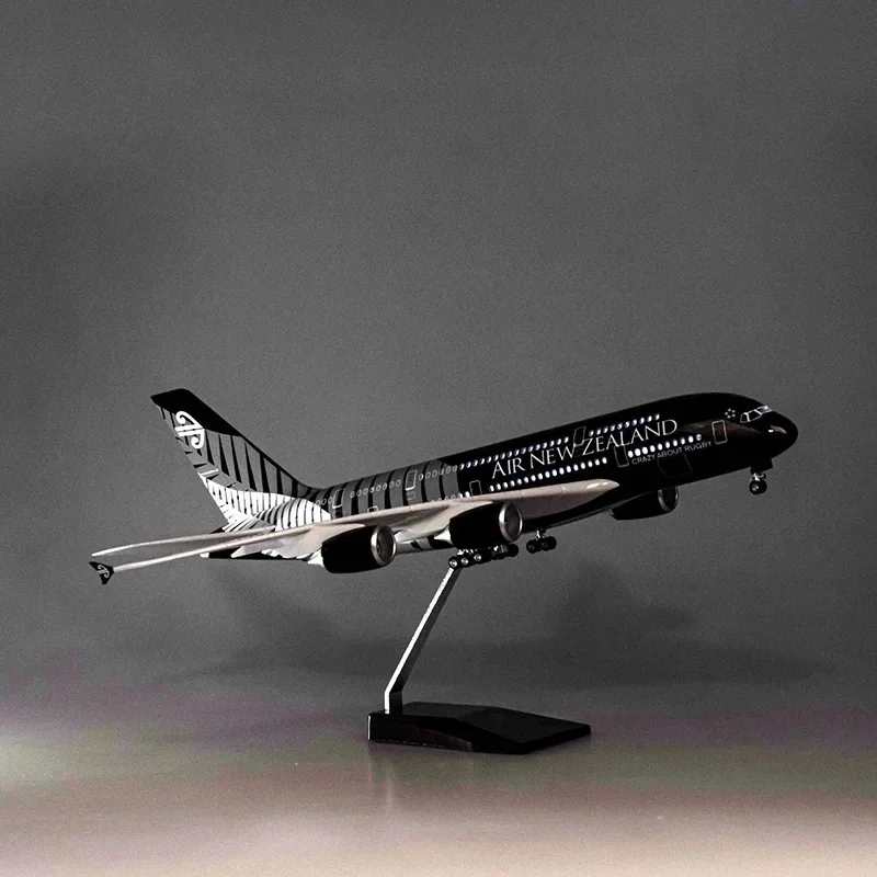 

New 47CM A380 Newzealand Aircraft New Zealand Airlines Model W Light and Wheel Landing Gear Diecast Plastic Resin Plane Toy Gift