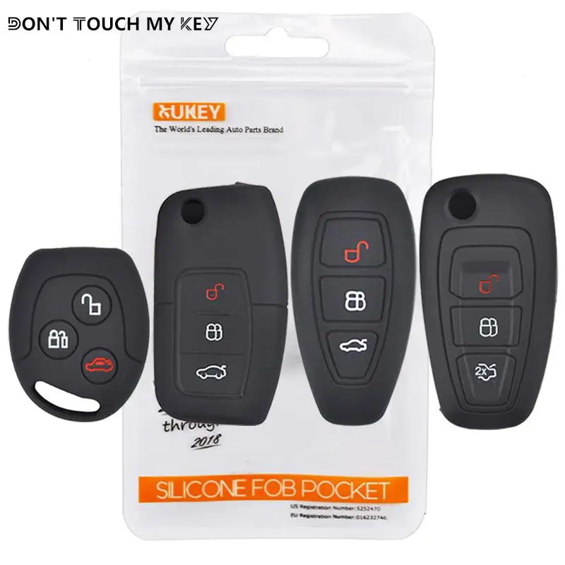 For Ford Focus Fusion Fiesta Ranger KA Kuga C-Max S-Max Galaxy Mondeo Escape Remote Fob Cover Silicone Car Key Case