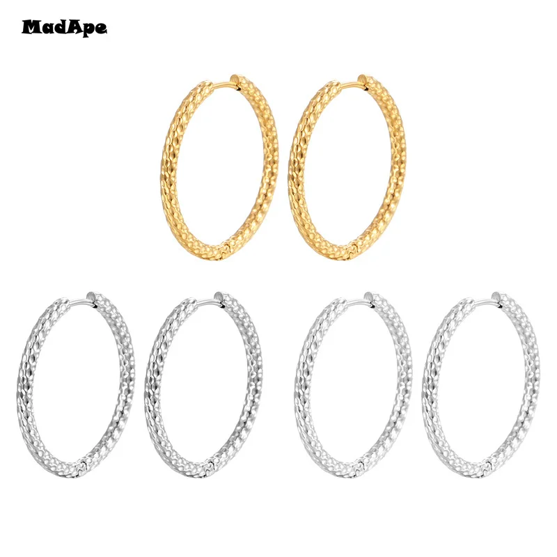 Stainless Steel Hoop Earrings For Women Men Small Gold Color Earring Korea Cartilage Piercing Classic Jewelry Accessories Gifts