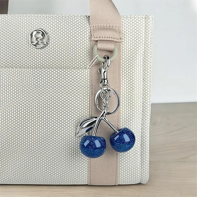 الأزرق كريستال الكرز قلادة الديكور لحقيبة يد المدرب حقيبة الكتف المرأة رائعة المفاتيح مرفق جزء