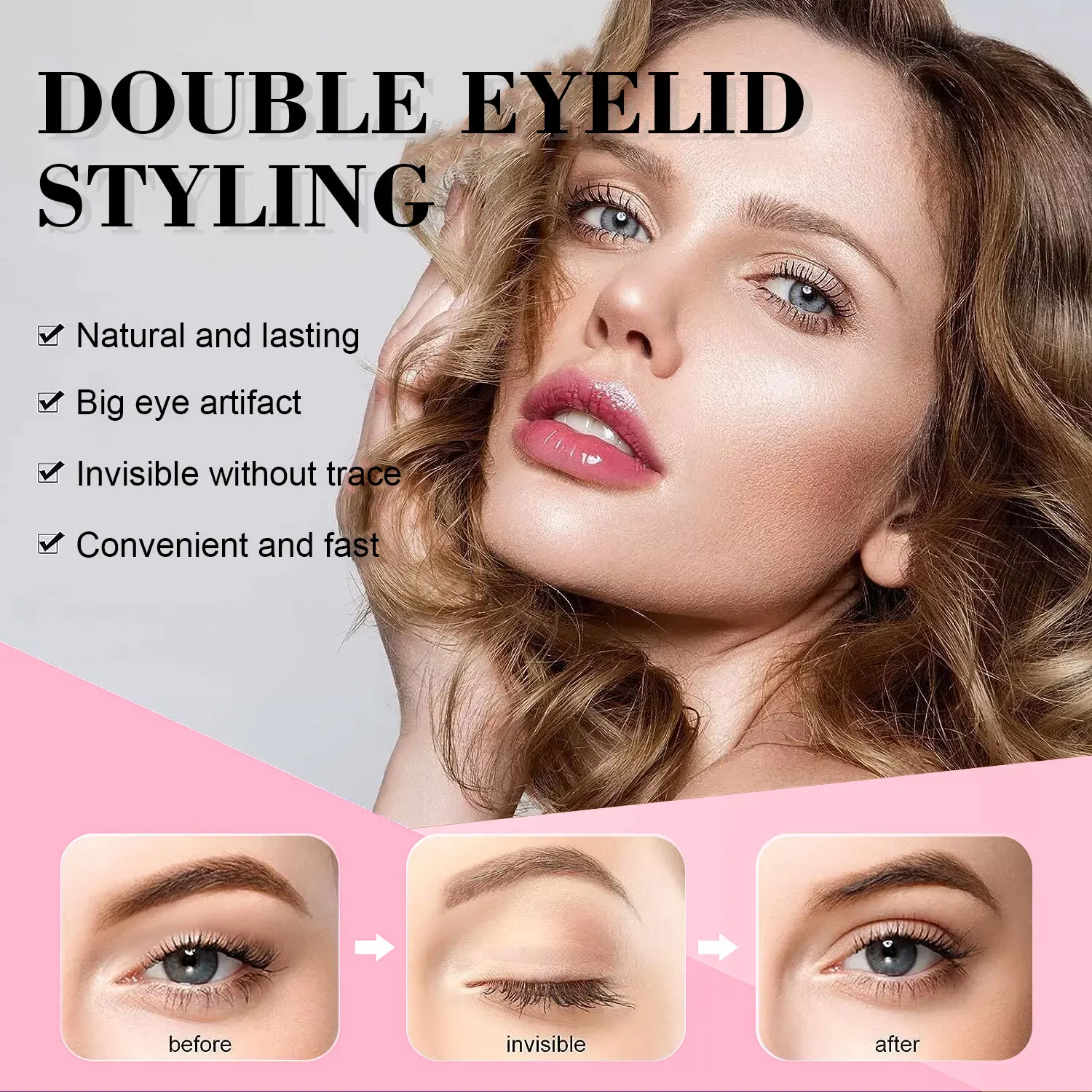 Iconsign novo creme de pálpebra dupla profissional conveniente pálpebra dupla invisível natureza moldar beleza maquiagem ferramentas