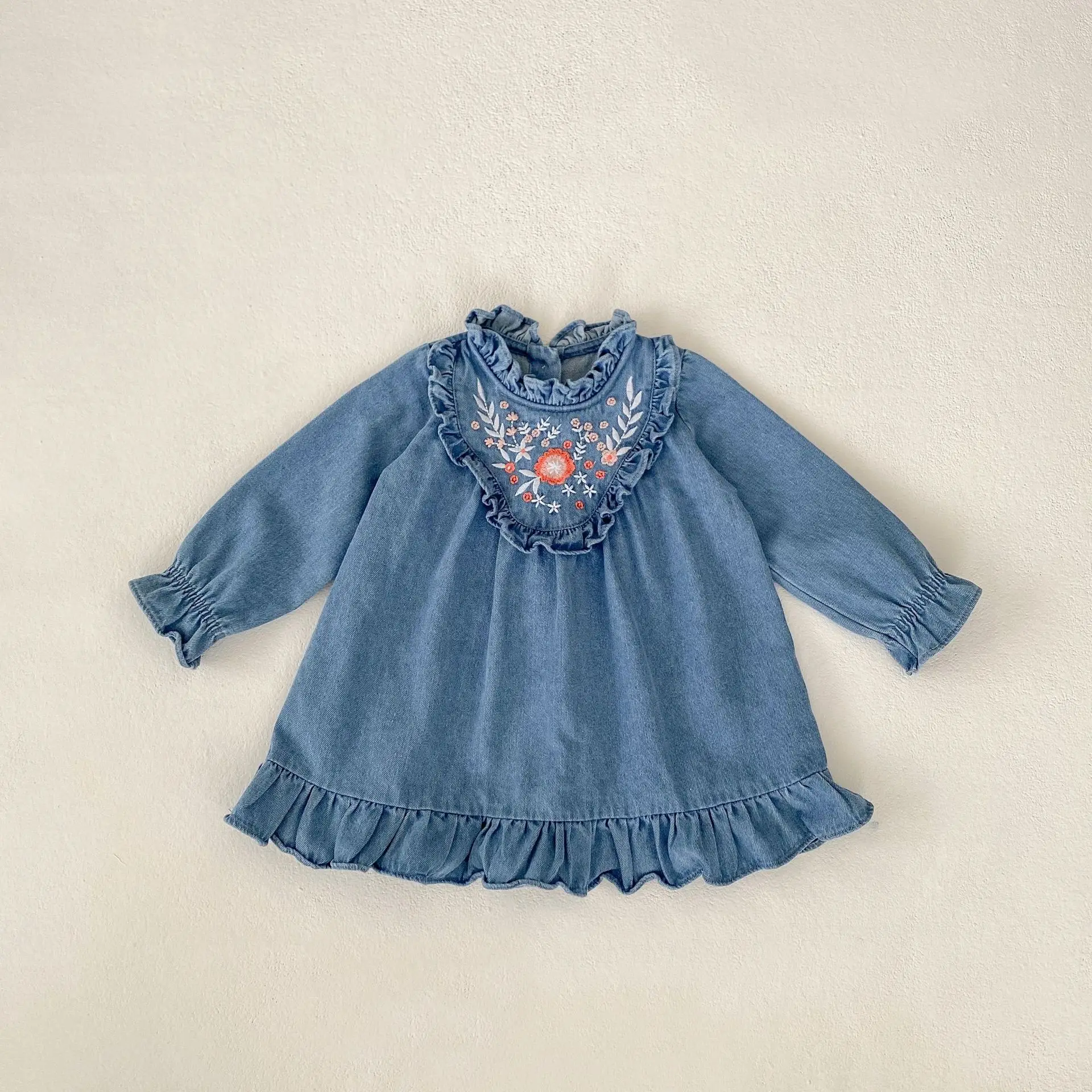 Robe pour enfants, robe pour enfants Vêtements coréens pour enfants, robe en denim pour filles, vestes de princesse pour enfants, Everthi, printemps, nouveau, 2025