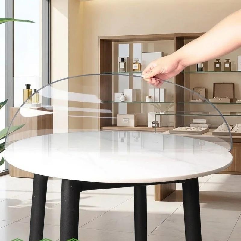 60/80/90cm Transparent Plastic Table Cover 0.7mm Thick Round Tablecloth Clear Desk Protector Waterproof Oil Resistant Mat