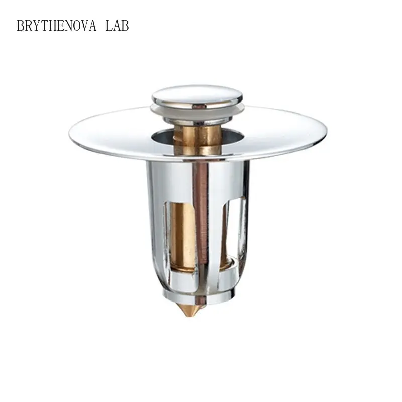 Solid Brass US Small Size Pop-up Drain Stopper Universal Clog Anti Filter Core for Bathroom Wash Basin
