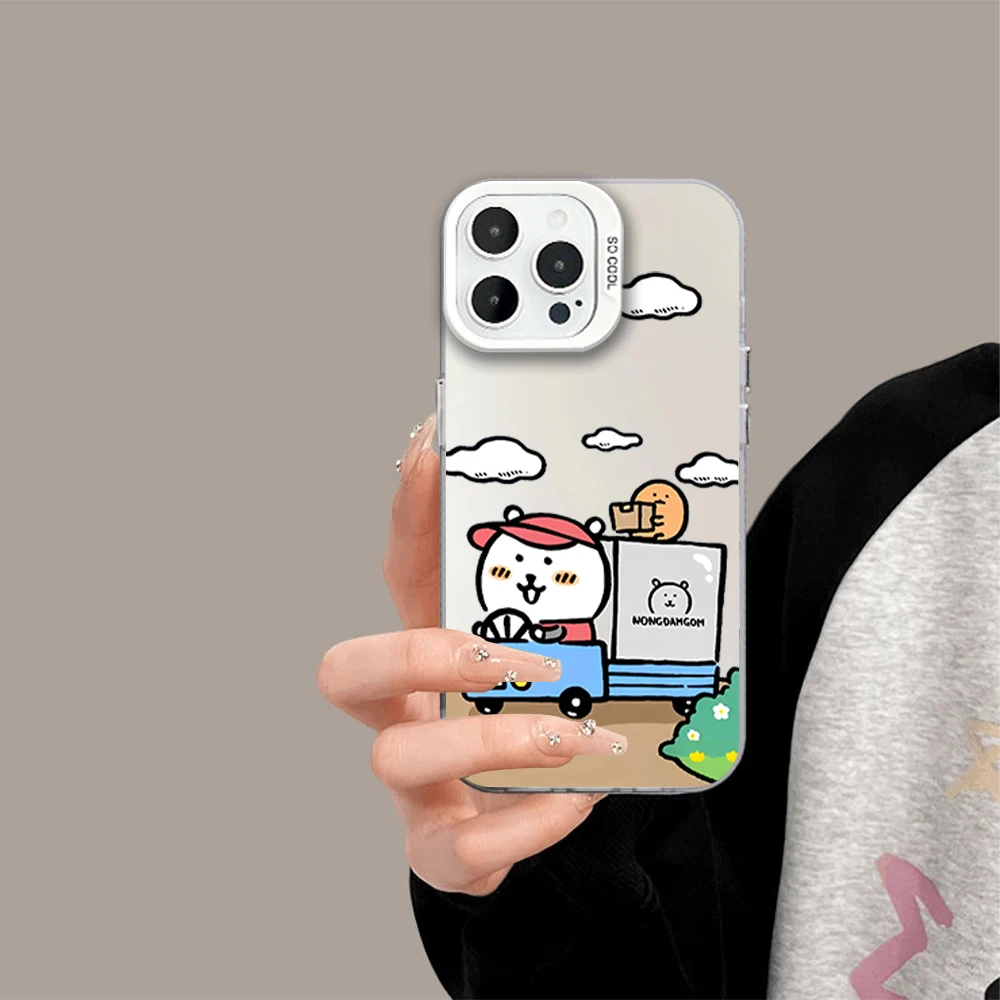 Japan Cute J-Joke B-Bear Cartoon IMD Phone Case For Samsung Galaxy S24 S23 S22 Plus Ultra FE A71 A55 A54 A53 Laser Cover