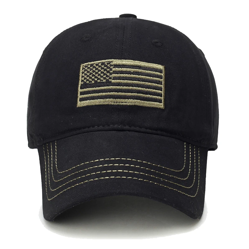 New Fashion Classic Unisex American Flag Embroidered Pattern Cotton Adjustable Baseball Cap