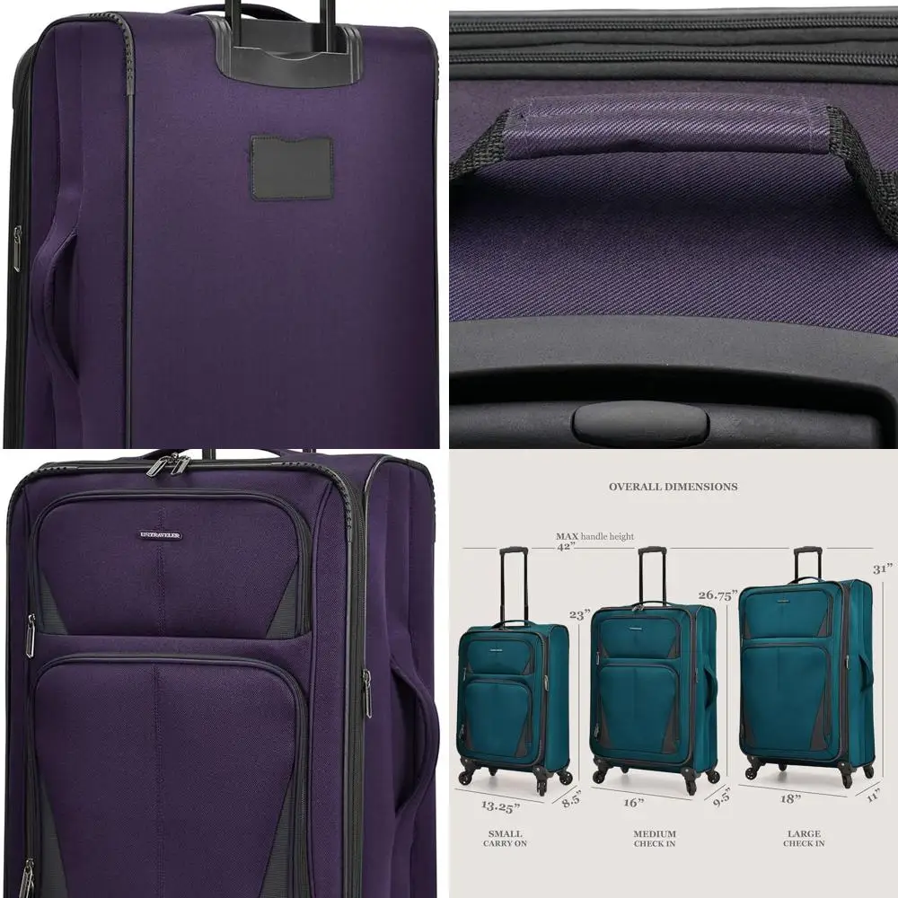 Paarse Aviron Bay 3-delige uitbreidbare spinnerbagageset