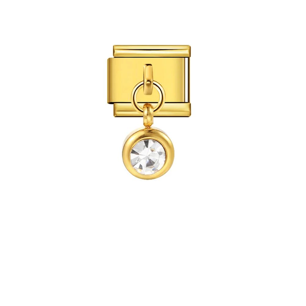 GEMOSA Simplicity Trend Pendant Cross Flowers Bees Shells Italian Charm Link Fit 9mm Stainless Steel Bracelet DIY Making Beads