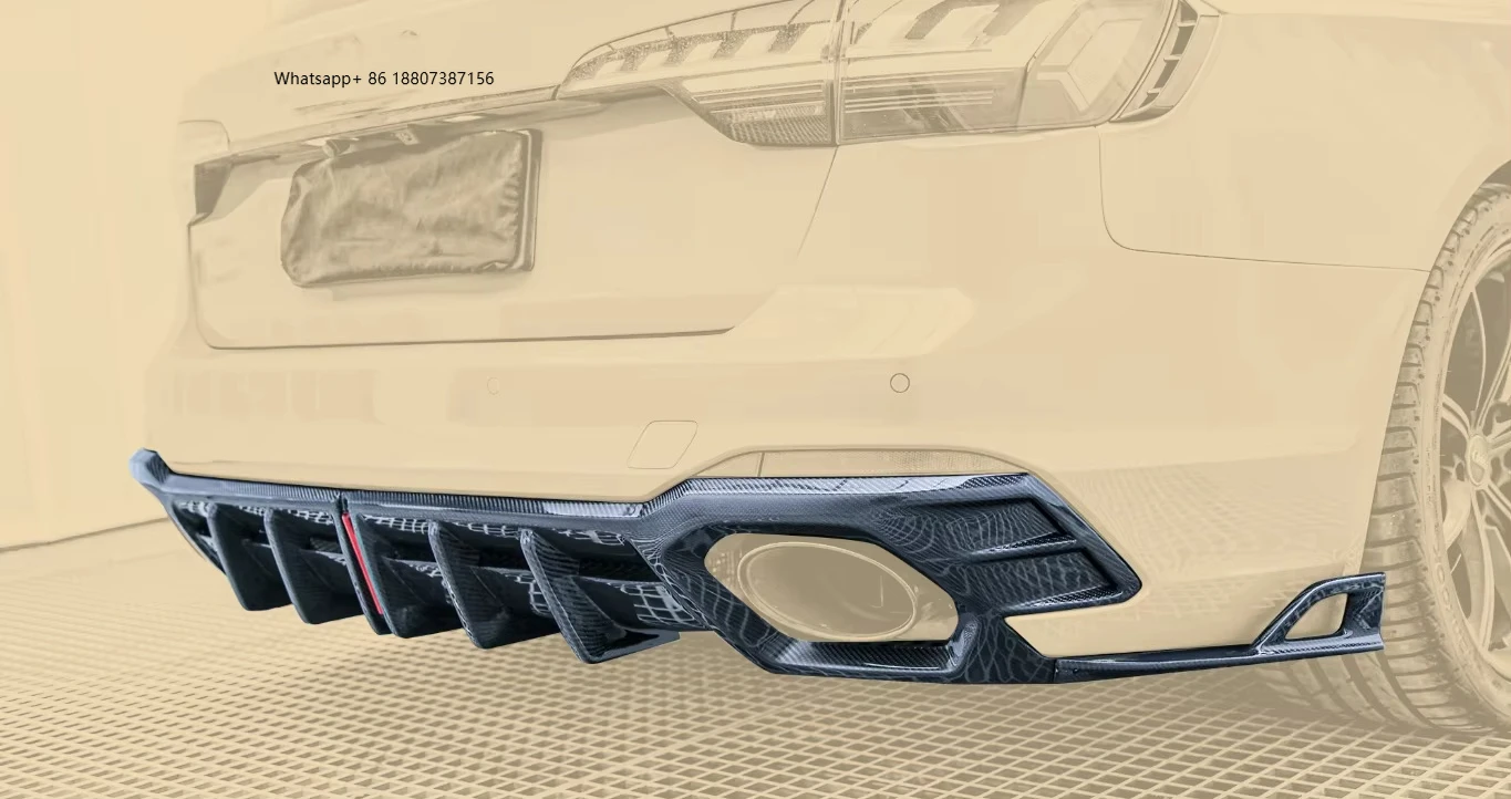 

Новый карбоновый задний спойлер (накладка на бампер) для Audi RS4 B9 B9.5 с вырезами под выхлопную систему. Состояние: новое.