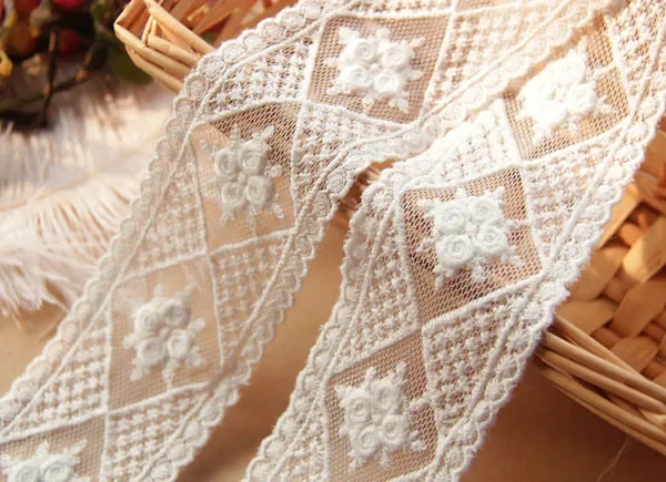 Width:5.0cm (2 Inch) Elegant Rose Mesh Embroidery Lace Embroidered Lace for Scarpbookin DIY(ss-636)