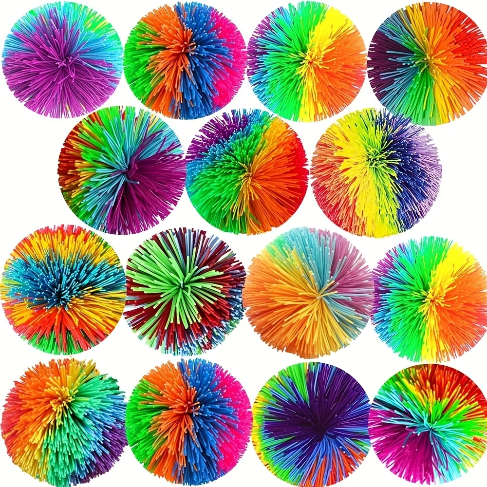 4-Piece Stress Relieving Sensory Toy Set with Random Colors. Bouncy Ball Is Perfect for Children and Adults