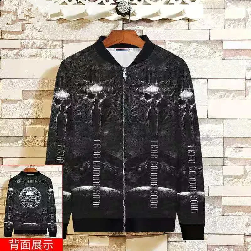 Mens Baseball Collar Jacket Coat Clothes Y2k Chaqueta Autumn New Men Plaid Print Bomber Jackets Zip Up Outwear Chaquetas Hombre