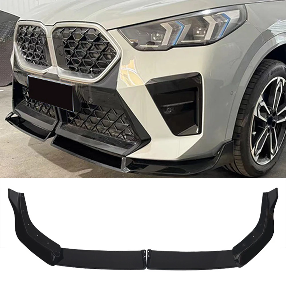 

Gloss Black Carbon Fiber Print Front Bumper Lip Spoiler for BMW X2 & iX2 U10 2024 - 2026 sDrive20i xDrive28i sDrive18d sDrive20d