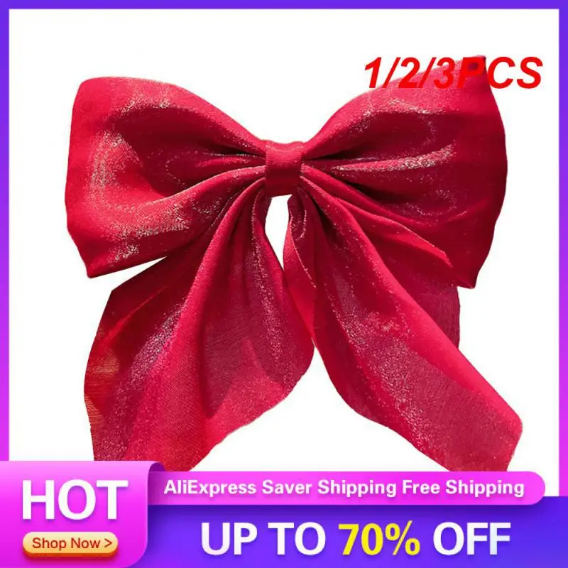 1/2/3PCS Barrettes Satin Fashion Headband With Clips Duckbill Clip Hair Accessories Bowknot Hair Clips Elegant Solid Color