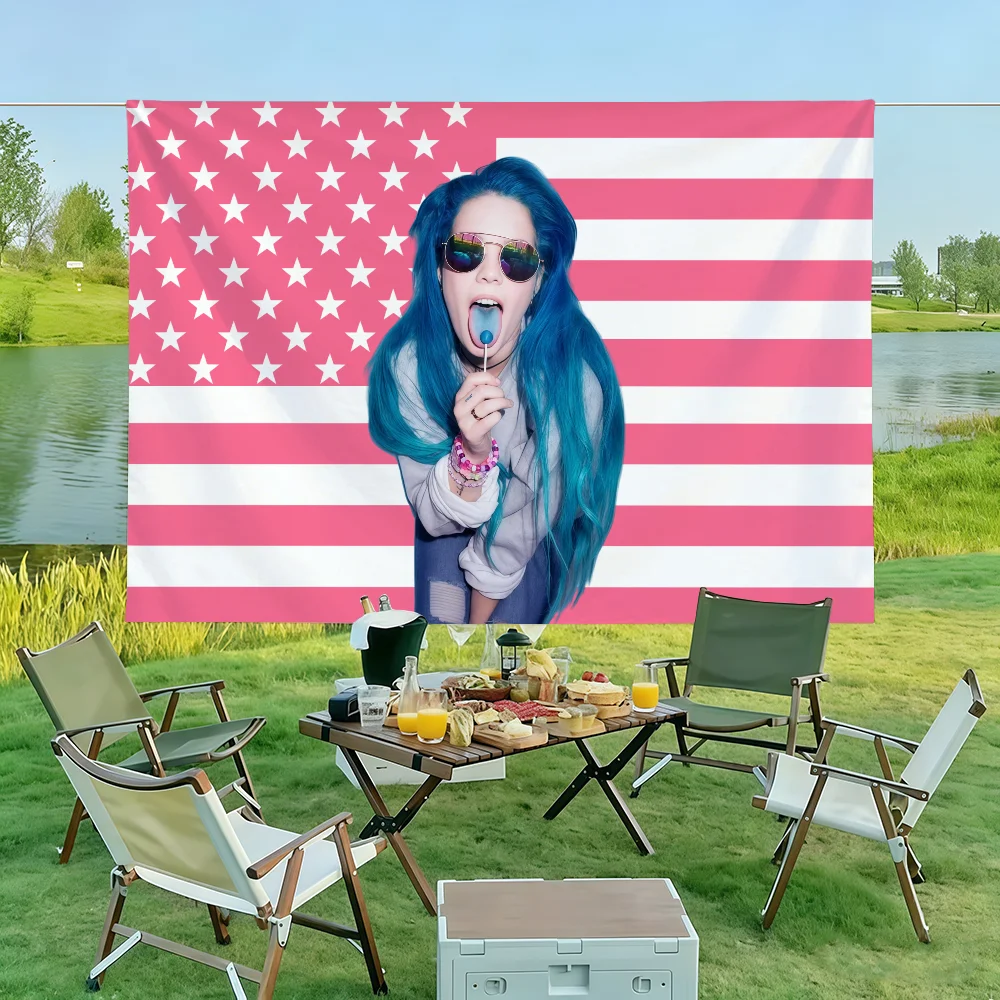 American Singer H-Halsey Flag Wall Decorations Home Decor Suitable For Living Rooms Bedrooms Dormitories Parties And Holidays
