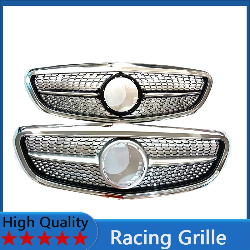 

For Mercedes-Benz C-Class W205 2015-2021 Diamond Star Grille Front Bumper Grill Body Kit Accessories