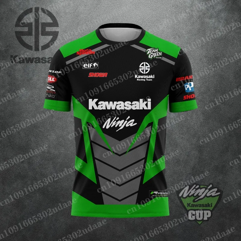 

New Kawasaki Motorcycle Racing Men's T-shirt Summer Short Sleeve 2025 New Fashion 3D Printed T-shirt Sports Men's Fashion Cool