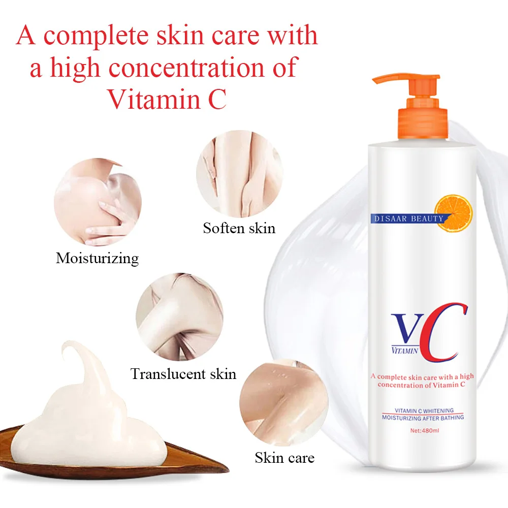 Disaar Vitamin C Body Creams 480ml Moisturizing Face Lotion  Repair Skin Care 