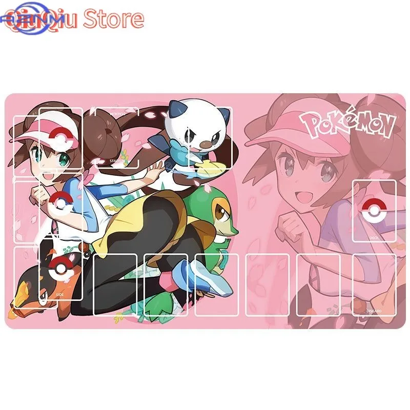 Blue Theme Pokemon Trainer TCG Mouse Pad, Waterproof Non-Slip Mouse Mat for Trading Card Desktop