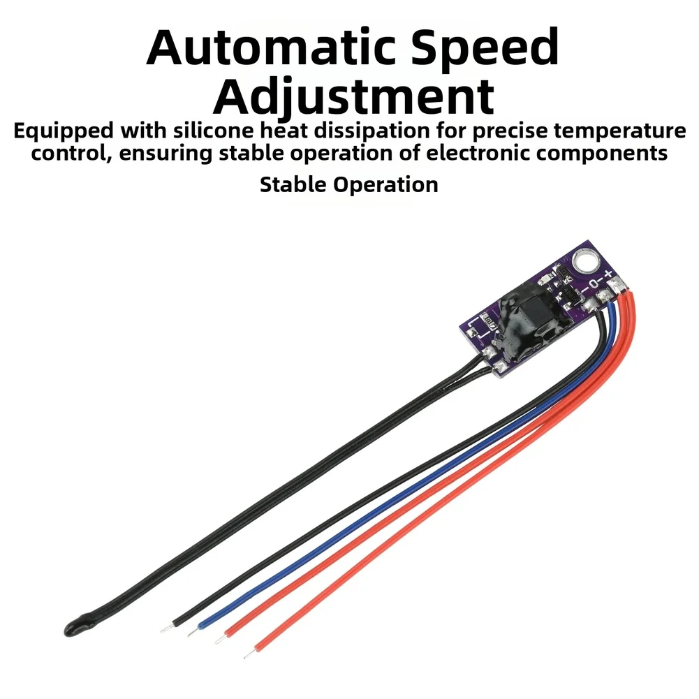 DC5V 12V Fan Speed Controller With Temperature Probe Speed Regulator For 2-wire And 3-wire Fans CPU Router Cooling