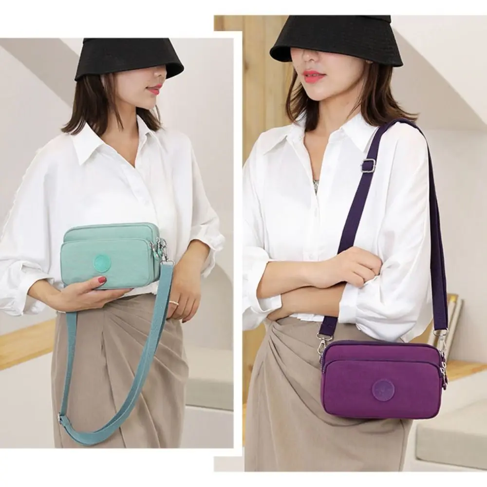 Large Capacity Crossbody Bag Korean Style Multifunctional Multi Layer Mobile Phone Bag Waterproof Shoulder Bag Women