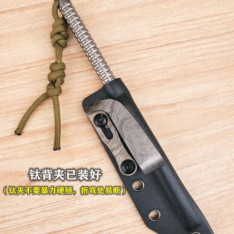 197mm großes Stroh tc4 Titan legierung Brechstange multifunktion ales Tee messer Big Prick Hebels tange mit k Scheide edc zerbrochenen Fenster werkzeugen 3