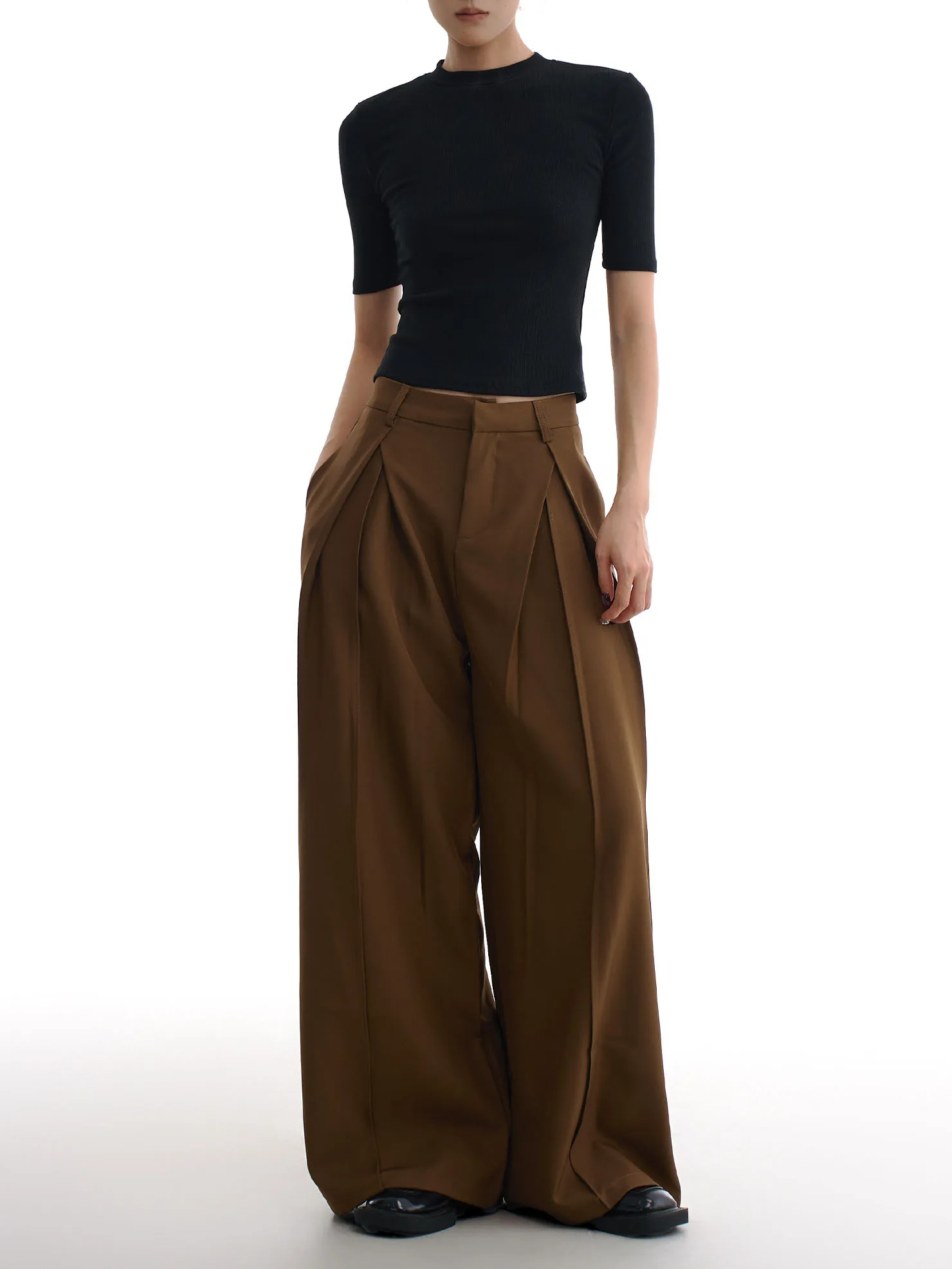 

AGUA Casual Straight Leg Trousers Women's Autumn New Sle Versatile Loose Slimming Drapey Suit Pants High Waist Wide Leg