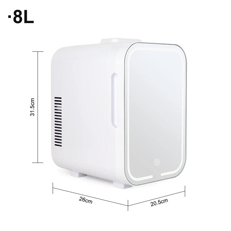 New 8L Portable Mini Fridge Skin Care Fridge Glass Mirror Cosmetics Refrigerator For Home Hotel - view 5