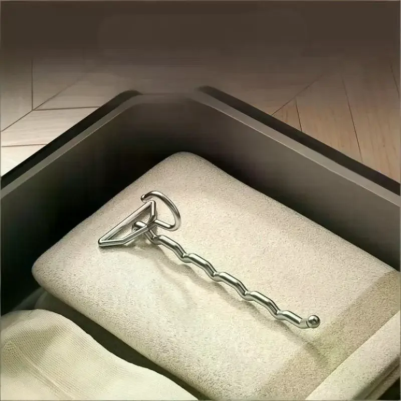 1Pcs Portable Clothes Drying Rack Foldable Clothes Hanger Travel Hotel Wardrobe Drawer Door Mounted Punch-free Cloth Drying Rack view 4