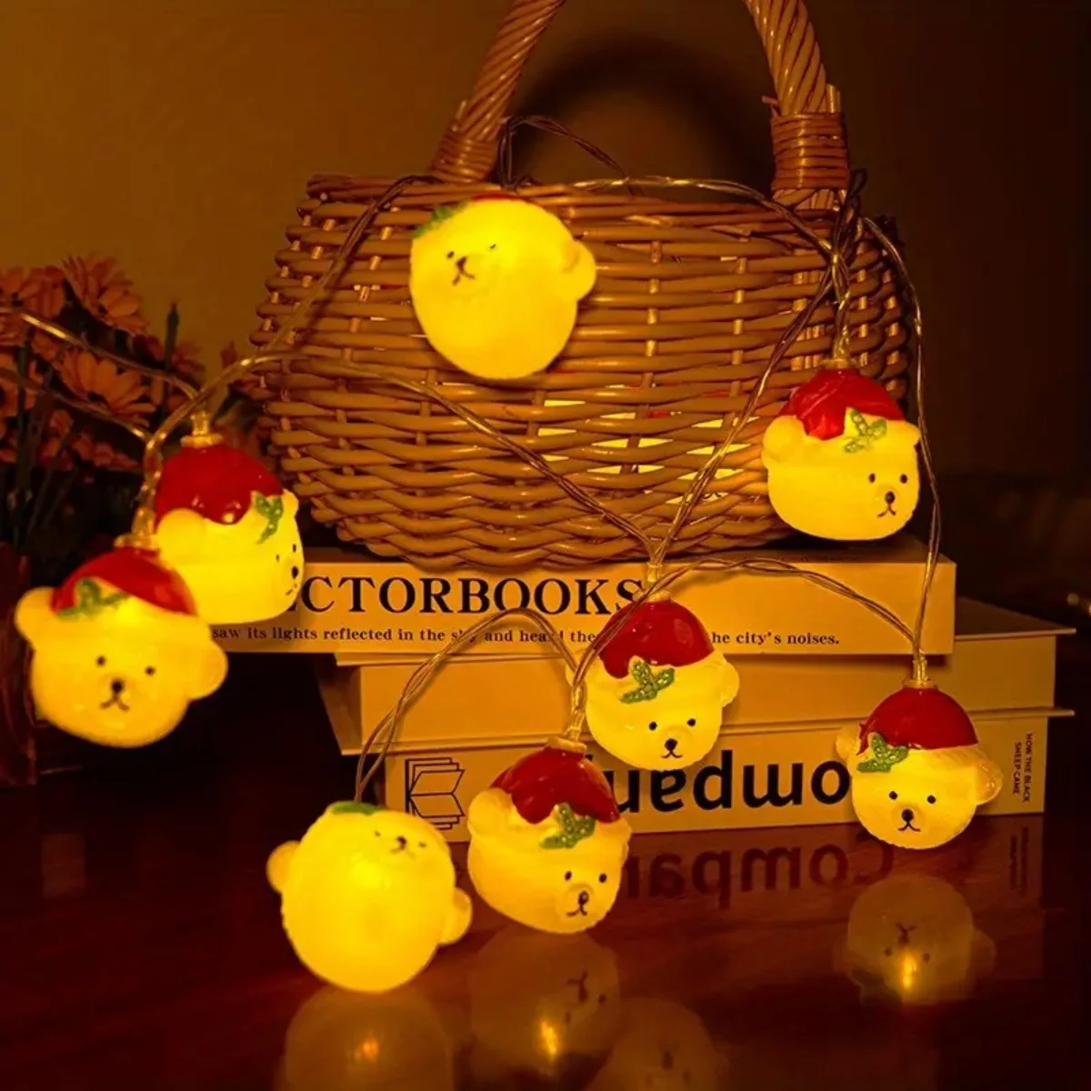 1pc 10/20 LED Christmas Joker & Bear & Snowman String Light Battery Powered Christmas Indoor Atmosphere Decorative Light