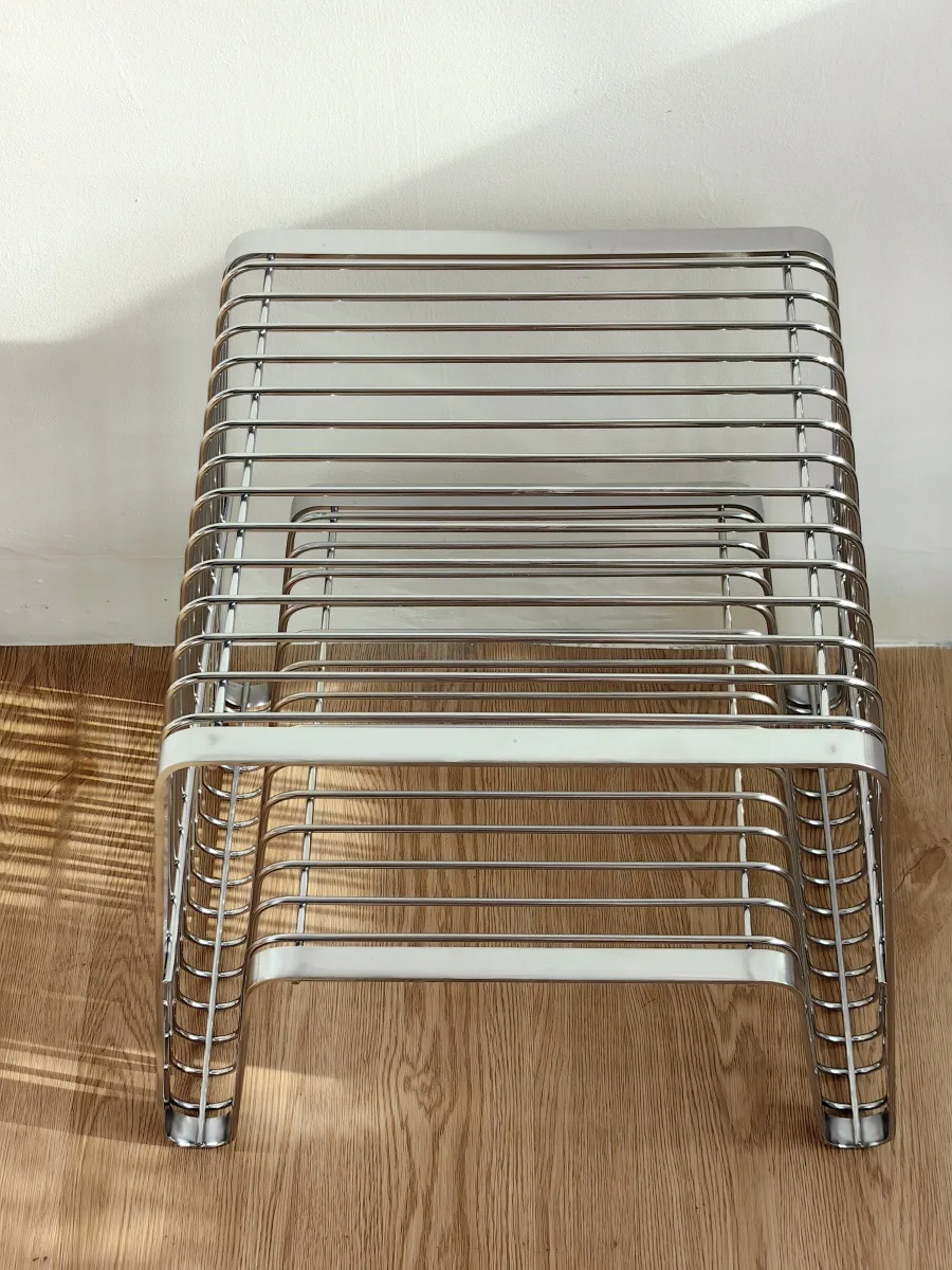 Nordic Minimalist Stainless Steel Wire Frame Side Table Multifunctional Stool Nightstand Sofa End Table For Living Room Bedroom