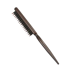 Wood Handle Hair Brush Natural Boar Fluffy Bristle Anti Loss Comb Hairdressing Barber Tool Teasing Bristle Salon Hairbrush