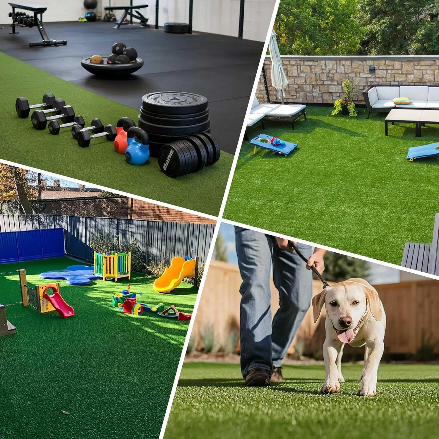 2PCS 65x3 Ft Gym Turf Artificial Turf Grass Rug Indoor Outdoor Event Patio Yard Decor Gym Astro Pet Training Playground