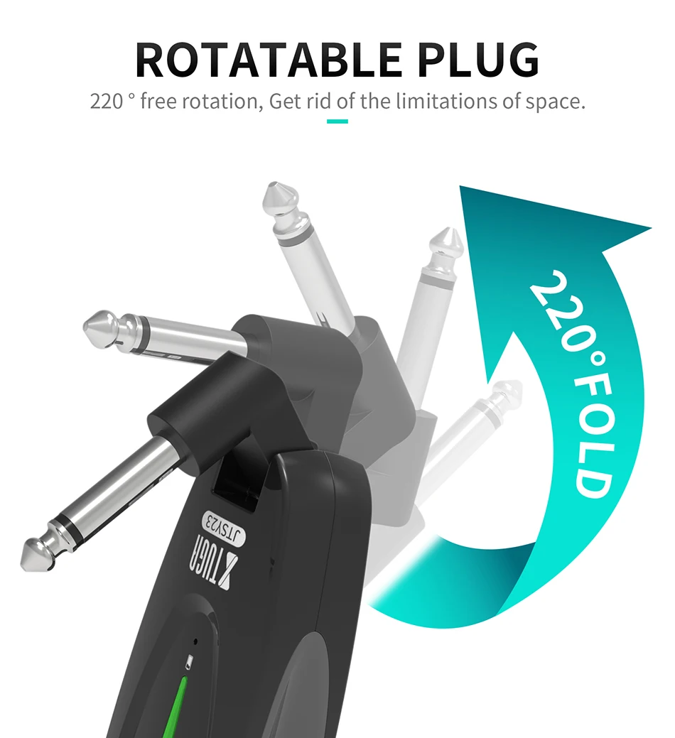 Dez itens TLF Xtuga JTSY23 Modelo Privado Bateria Recarregável Embutida UHF Guitarra Sistema Sem Fio Transmissor e Receptor