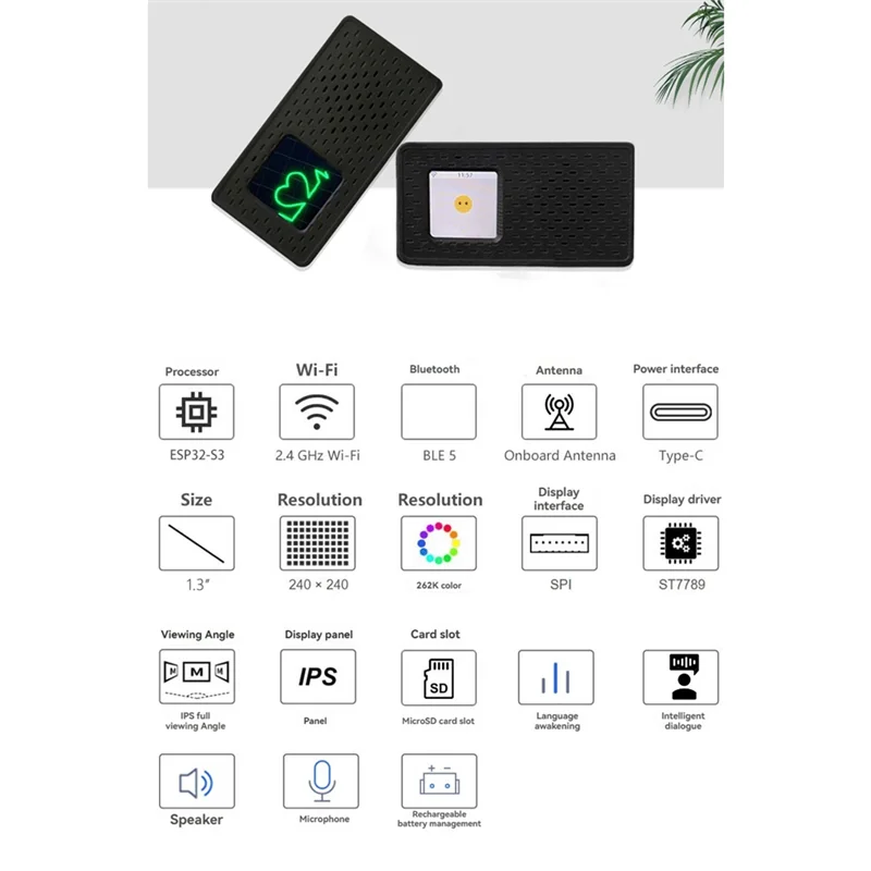 【B74A】Wifi Enabled Desktop Weather Station 1.3Inch LCD Display For Deepseek Xiaozhi AI Voice Chat Robot ESP32-S3 Development Boa