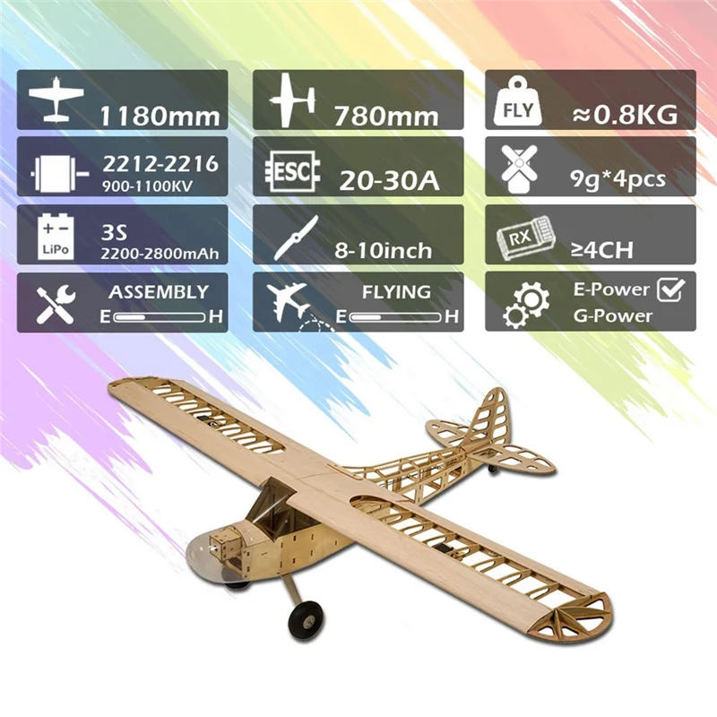 

Y34A Wood RC Airplane 1.2M 30E 4CH Remote Control Aircraft KIT/PNP Version DIY Flying Model